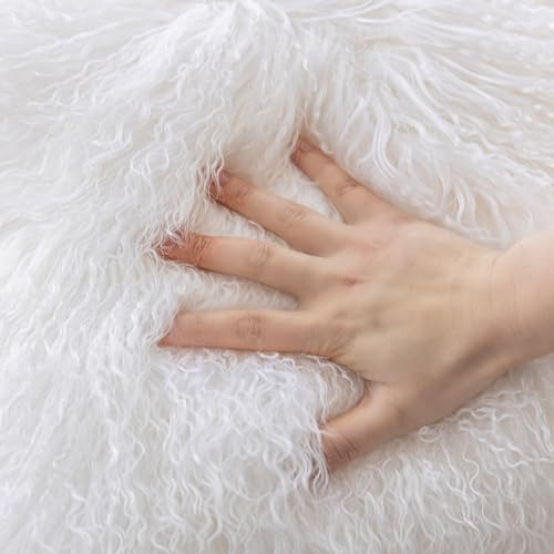 Rose Feather Real 100% Tibetan Mongolian Lamb Sheepskin Wool