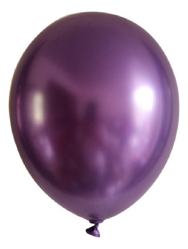 Globos Látex Cromo Metalizados R12 X 10 Cotillón Activarte Color Morado Cromo Cotillón Activarte