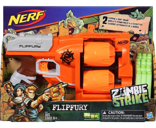 Nerf Flipfury Pistola Para Matar Zombies, Anaranjado