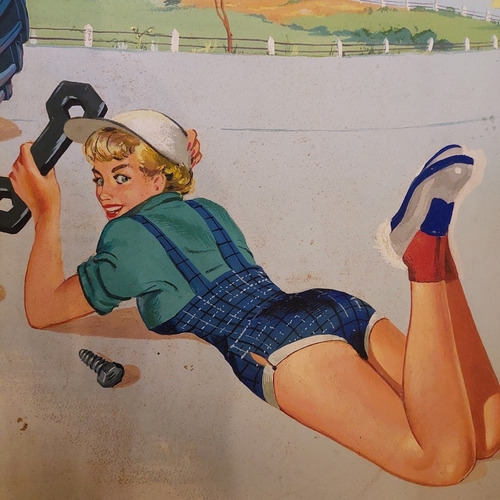 Dibujo Original Pin Up Erotico Picaresco Retro Vintage (Usado)