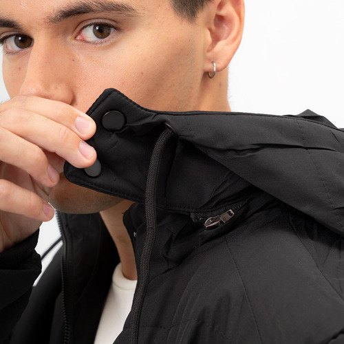 Campera Parka Hombre Premium Piel Capucha Desmontable