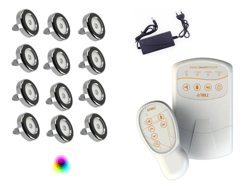 Kit Completo 12 Led 6w Inox 316 Rgb Tholz Basic Smart Pool