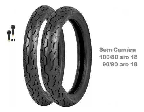 Pneu Jogo Titan Fan Cg Cbx 125/150/160 Par Sem Câmara Novo