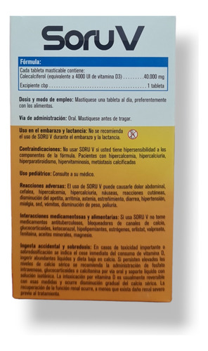Vitamina D C/30 Tabletas Masticables 4000 Ui Colecalciferol