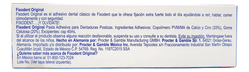Pasta Adhesiva Fixodent Para Dentaduras Extra Fijación 47g