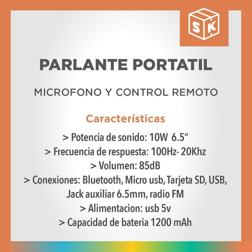 Imagen 6 de 10 de Parlante Bt Inalámbrico Luces Rgb Karaoke Microfono Control