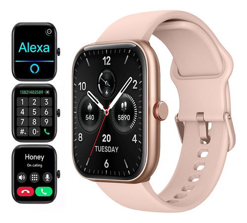 Smartwatch Relógio Bettdow Alexa Inteligência Bluetooth 5.3 Caixa 1# Pulseira Rosa