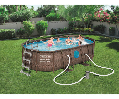 Piscina Estructurada Bestway Ovalada Terminación Rattan
