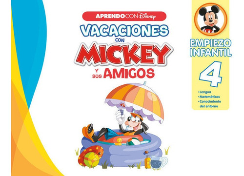 Vacaciones Con Mickey Y Sus Amigos. Empiezo Infantil 4, De Disney. Editorial Cliper Plus, Tapa Blanda En Español
