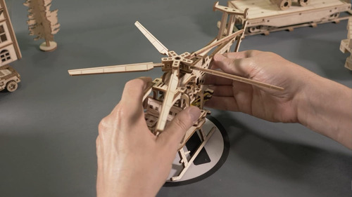 Rompecabezas De Madera En 3d Wooden.city Model Helicopter...