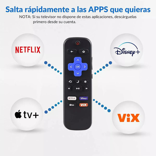 Control Remoto Compatible Tcl Roku Tv Smart Pantalla Directo