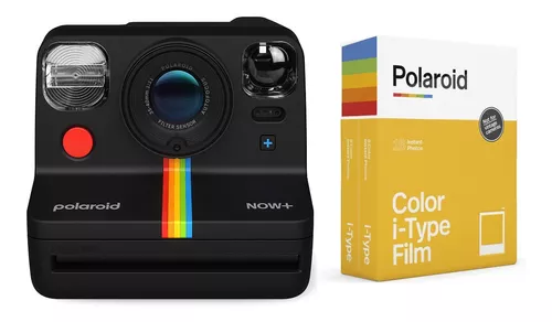 Polaroid Now i-Type - Cámara de película instantánea (negro y blanco) +  paquete de película de color Polaroid