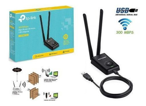 Imagen 2 de 6 de Placa Usb Wifi Tp-link Tl-wn8200nd 300mb Alta Potencia