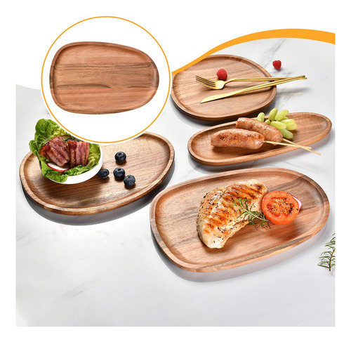 Plato De Postre De Madera, Plato De Frutos Secos, Comida Par