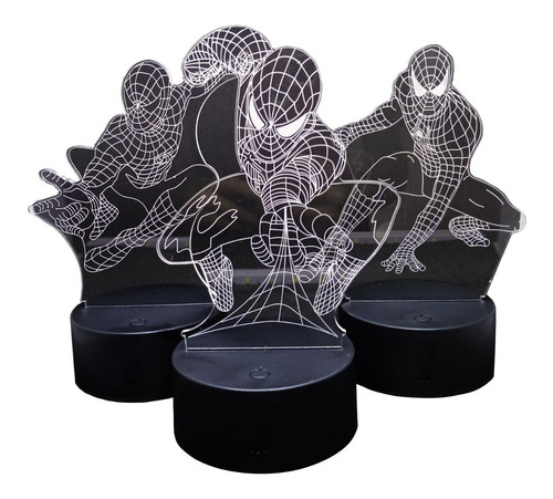 Lamparas 3d Luces Led Diseño De Spiderman En Acrílico 