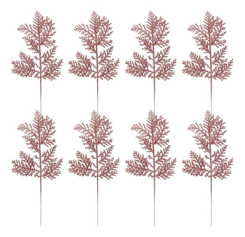 12 Ramas De Pino De Imitación De Color Rojo Brillante