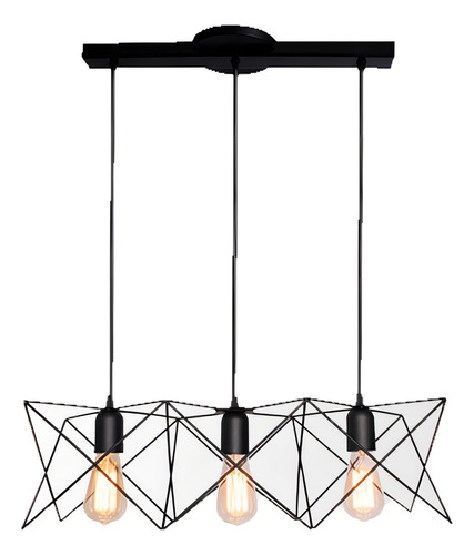 Lámpara Maxxi Luminario Colgante Rejilla Acero Interior Color Negro/Cobre