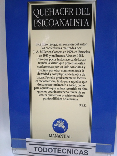 Imagen 2 de 3 de Recorrido De Lacan Jacques A. Miller -mn-