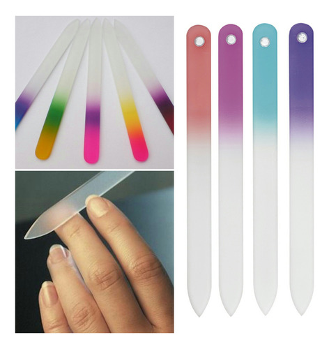 Lixa Cristal De Vidro Para Unhas Tam 14cm - Cores Variadas