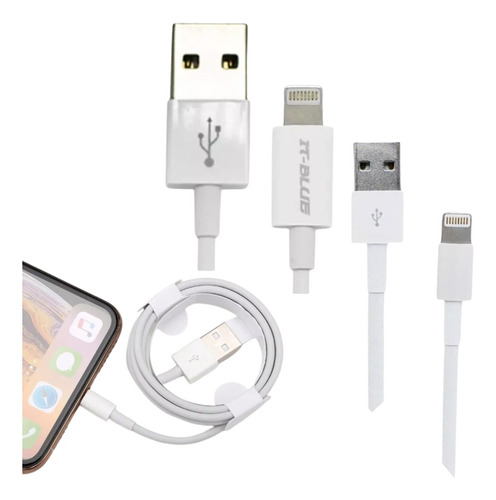 Cabo It-blue Max-0305 Usb P/ iPhone 12 13 Lightning Cor Branco