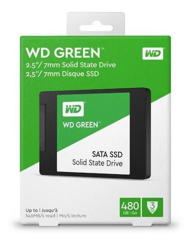 Imagen 2 de 6 de Disco Estado Sólido Wd Ssd Green 480gb 2.5 Int Sata 3d