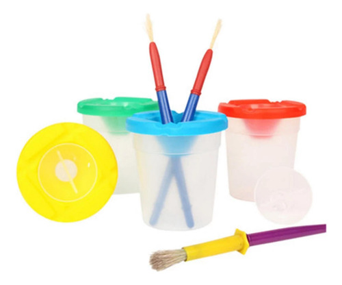 3x Vaso De Agua De Plástico No Derramado, Bote De Pintura Y