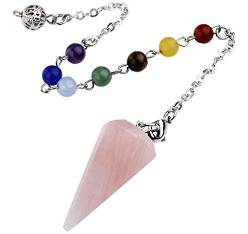 Top Plaza 7 Chakra Reiki Healing Crystal Dowsing Point Colga