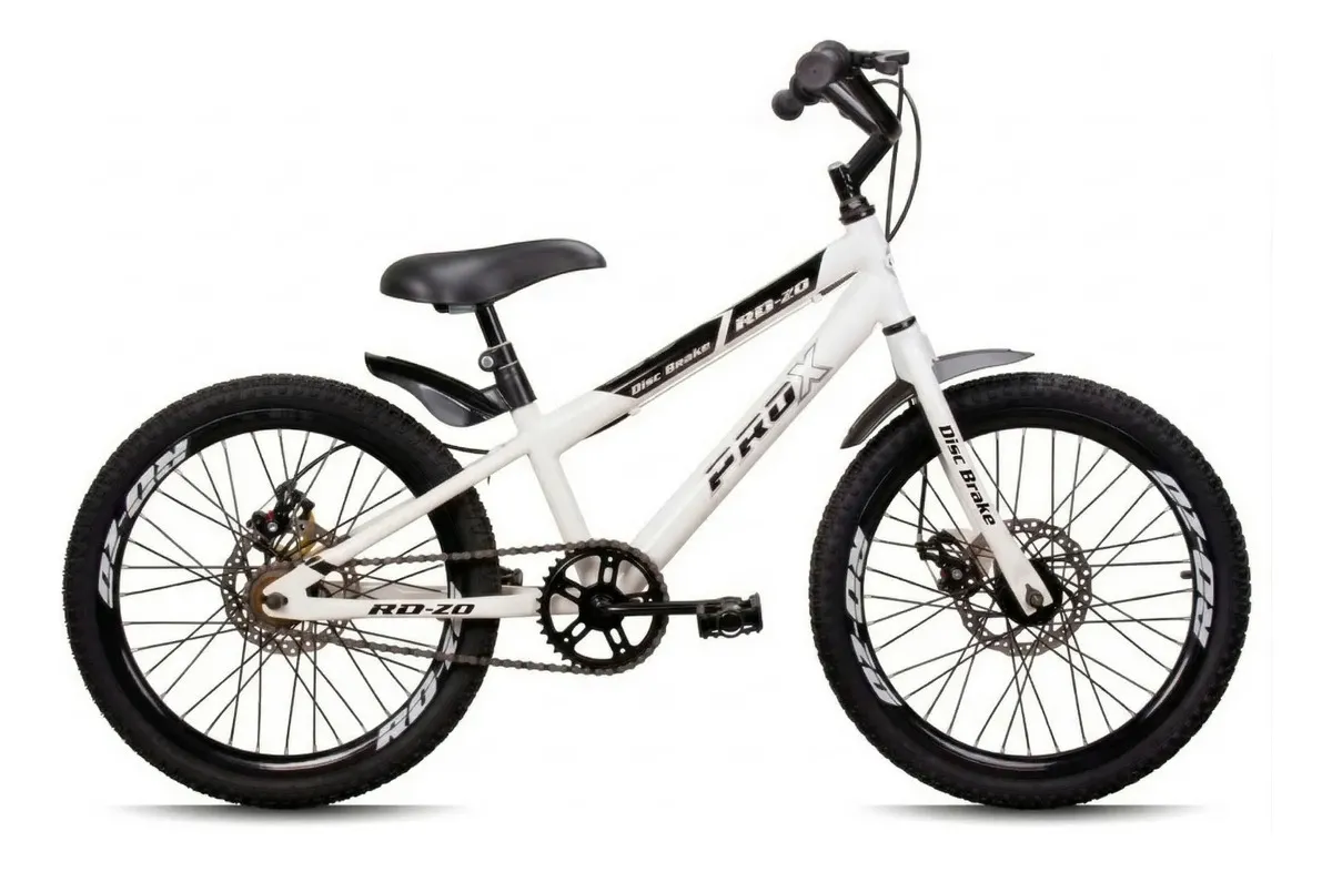 Bicicleta Infantil Mtb Aro 20 Pro-x Rd-20 Freio A Disco Mecânico Aro Aero Paralamas - Branco