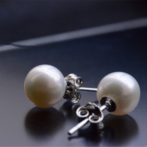 Pendientes De Perla Cultivada Blanca Natural De 10 Mm