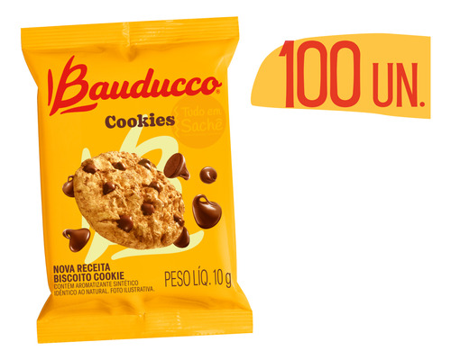 Biscoito Cookies Em Sache Bauducco 10g - 100 Und