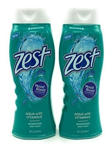 Zest Body Wash Aqua 18 Onzas 2 Paquetes