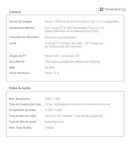 Combo X2 Ezviz Cb8 2k 360 Batería Sirena Ext + Memoria 32gb