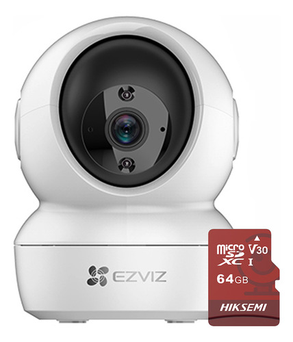 Ezviz Mini Cámara Ptz H6c-64 Pt Ip 2mp Wifi Con Visión Panorámica 360° Seguimiento Inteligente Ideal Para Uso Interior Y Microsd De 64gb Con Audio De Bidireccional H6c