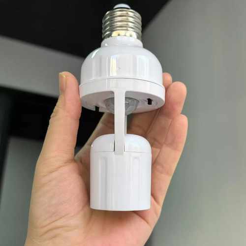 Porta Lámpara GITIFO Sensor-De Movimiento 360 Grados Infrarrojo E27 Socket Con Interruptor De Retardo De Luz De Inducción Ajustable 110-240v Color Blanco