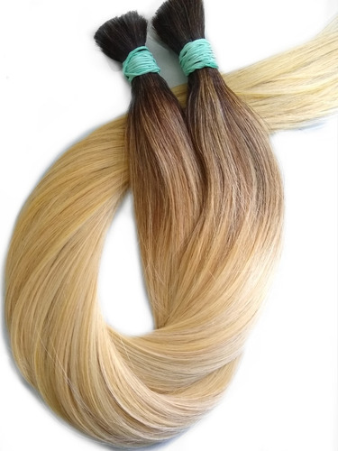 Imagem 3 de 3 de Cabelo Humano Loiro Claro Para Mega Hair 75cm 50g