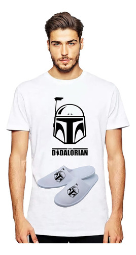 Polera Star Wars Dadalorian Papa + Pantufla Obsequio