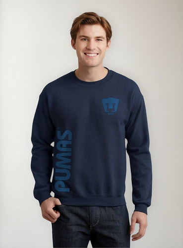 Sudadera Pumas Unam Hombre Deportiva Retro Azul Vinil