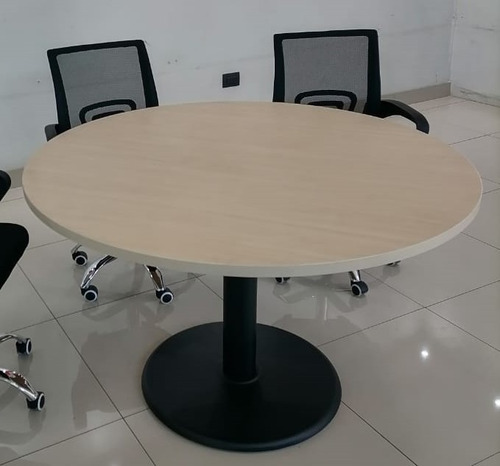 Mesa De Reunion Circular 120 Cms. Con Base Disco