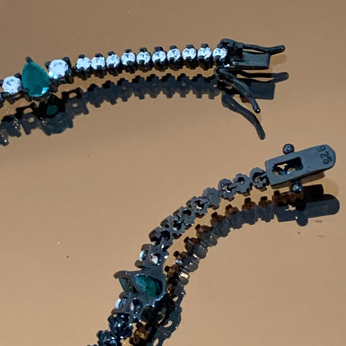 Pulseira Riviera 2mm Intercalada Com Gotas Zircônias