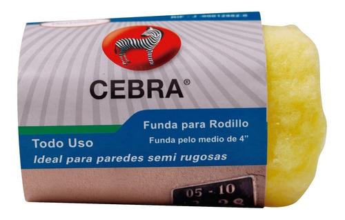 Funda Camisa Para Rodillo 4 Pulgadas Pelo Medio Cebra