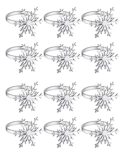 Servilletas Navideñas Con Forma De Copo De Nieve, 12 Unidade