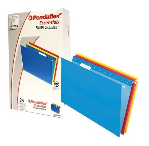 Folder Colgante Pendaflex 3 Colores Oficio C/25 Pz