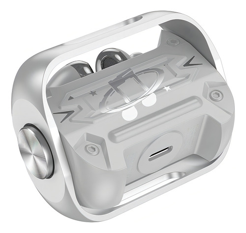 Audífonos Bluetooth Tws Cyberpunk Función Spinner Con Luz Color Beige
