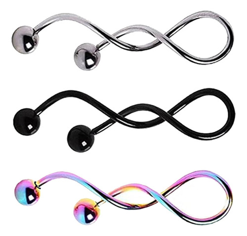 Pendientes Helix Con Forma De Ombligo Torcido, 3 Unidades
