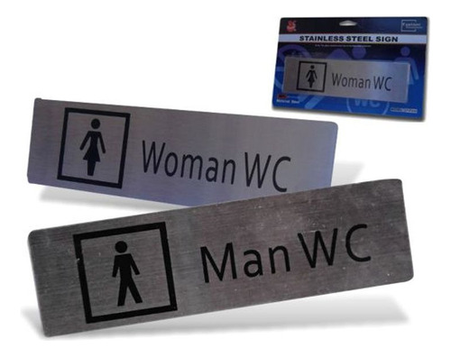 Carteles Señaletica Baño Metálicos Hombre Mujer- Tvirtual