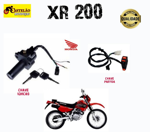 Chave Igniçao + Chave Partida Xr 200 1994 A 2002