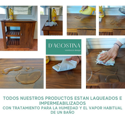 Imagen 5 de 9 de Vanitory Apoyo Madera Maciza Estilo Campo Rustico Puerta 60