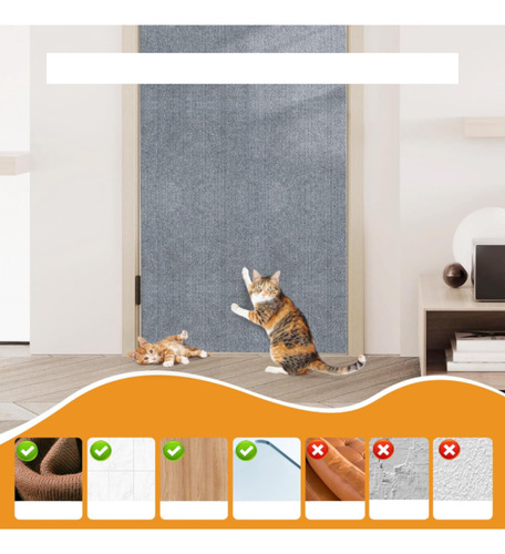 Rascador Alfombra Gato Michi Sillon Mueble Autoadhesivo - X2 Blanco