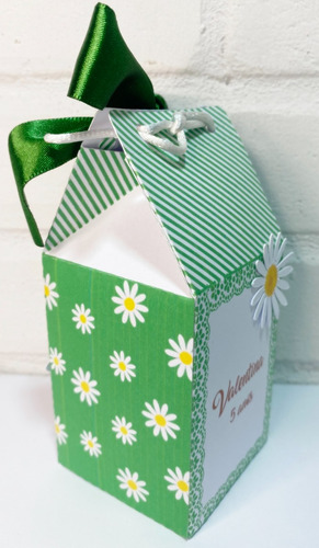 10 Caixinhas Personalizadas Margaridas 5 - Verde