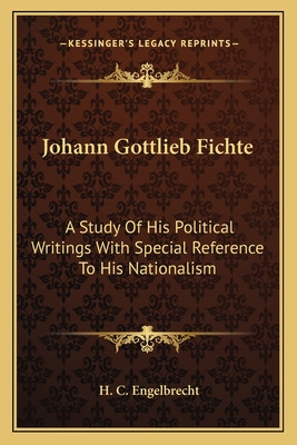 Libro Johann Gottlieb Fichte: A Study Of His Political Wr...